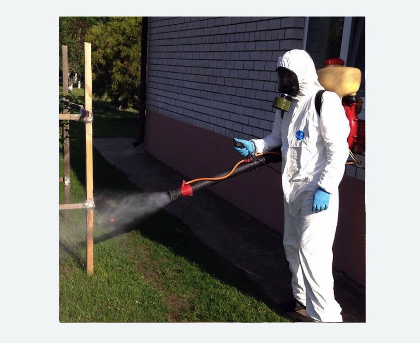 травля клещей на участке в Городище